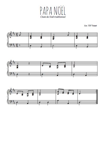 Téléchargez l'arrangement pour piano de la partition de Papa Noël en PDF